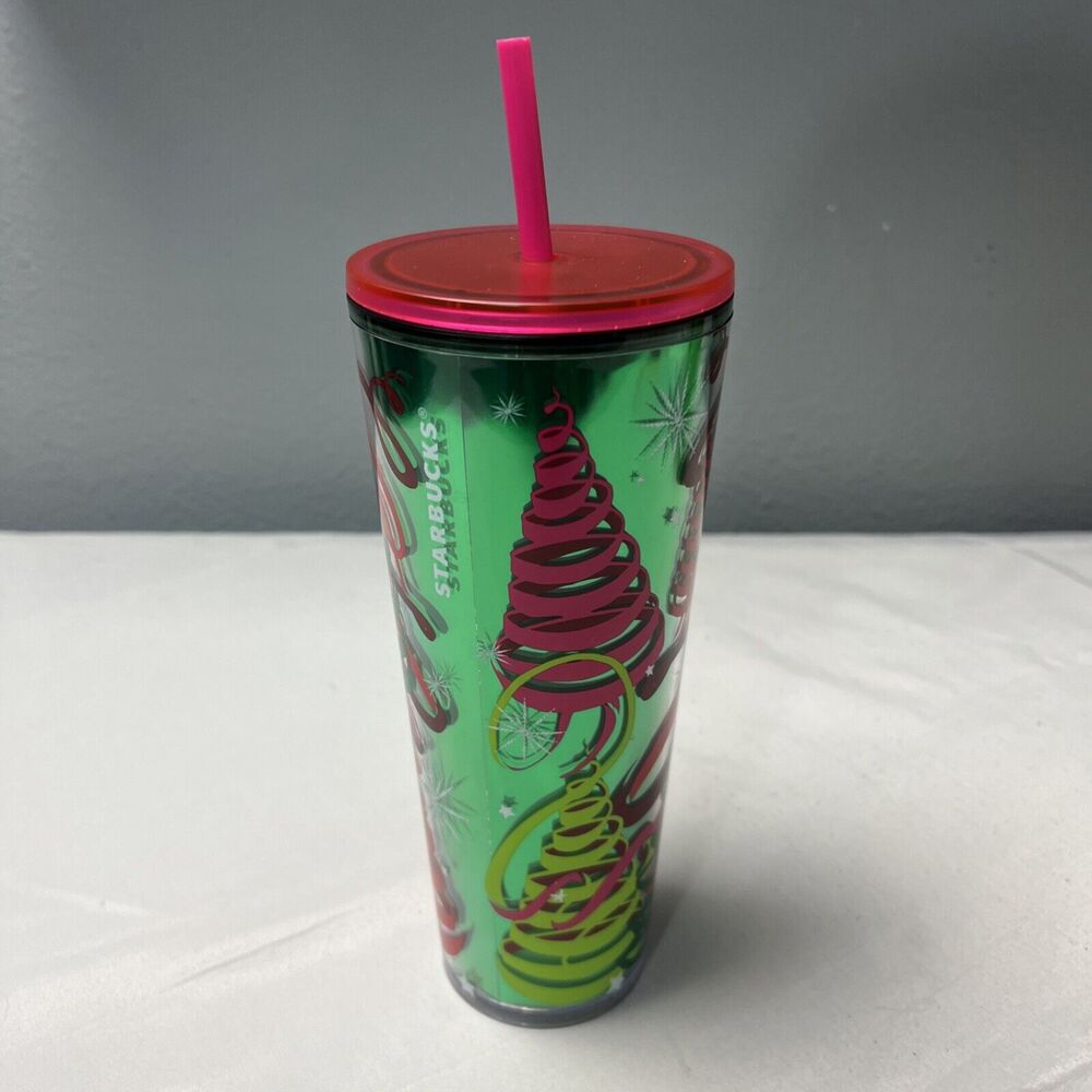 Starbucks 2023 Christmas Tree‎ Holiday Venti Tumbler w/Silicone Straw 24oz